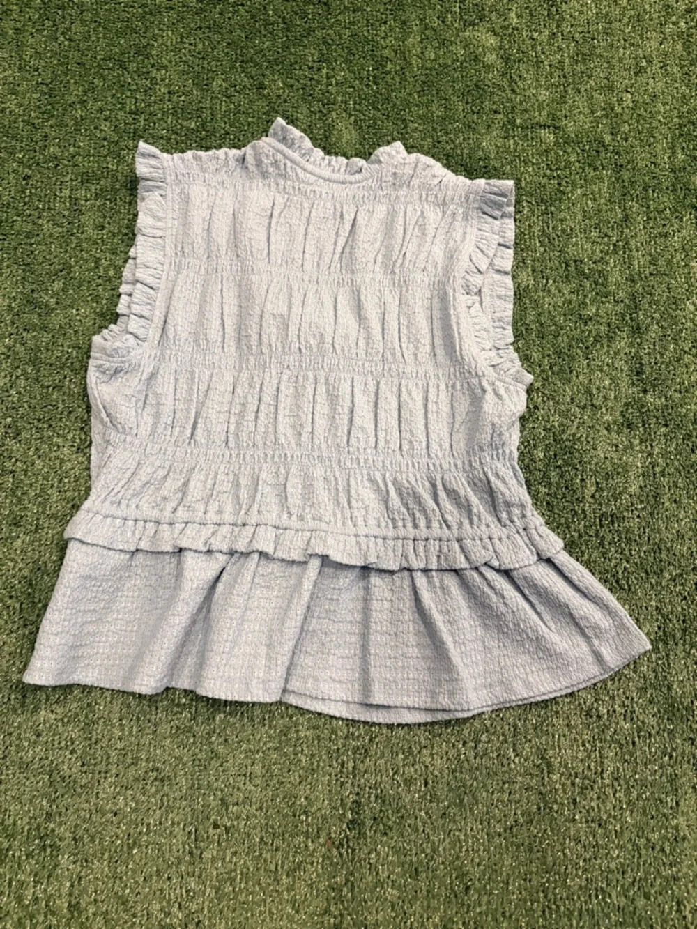 Time and Tru Light Blue Ruffle Tie-Front Camisole - Picture 2 of 3